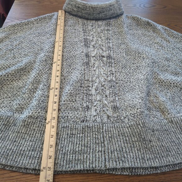 Brixton Ivy Gray Marled Knit Cowl Neck Poncho Sweater S/M Women’s Oversized - Picture 10 of 10